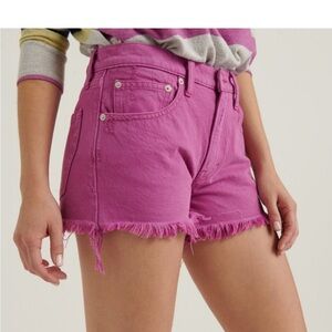 Lucky Brand Size 6/28 Orchid Purple Mid Rise Cut Off Frayed Denim Jean Shorts